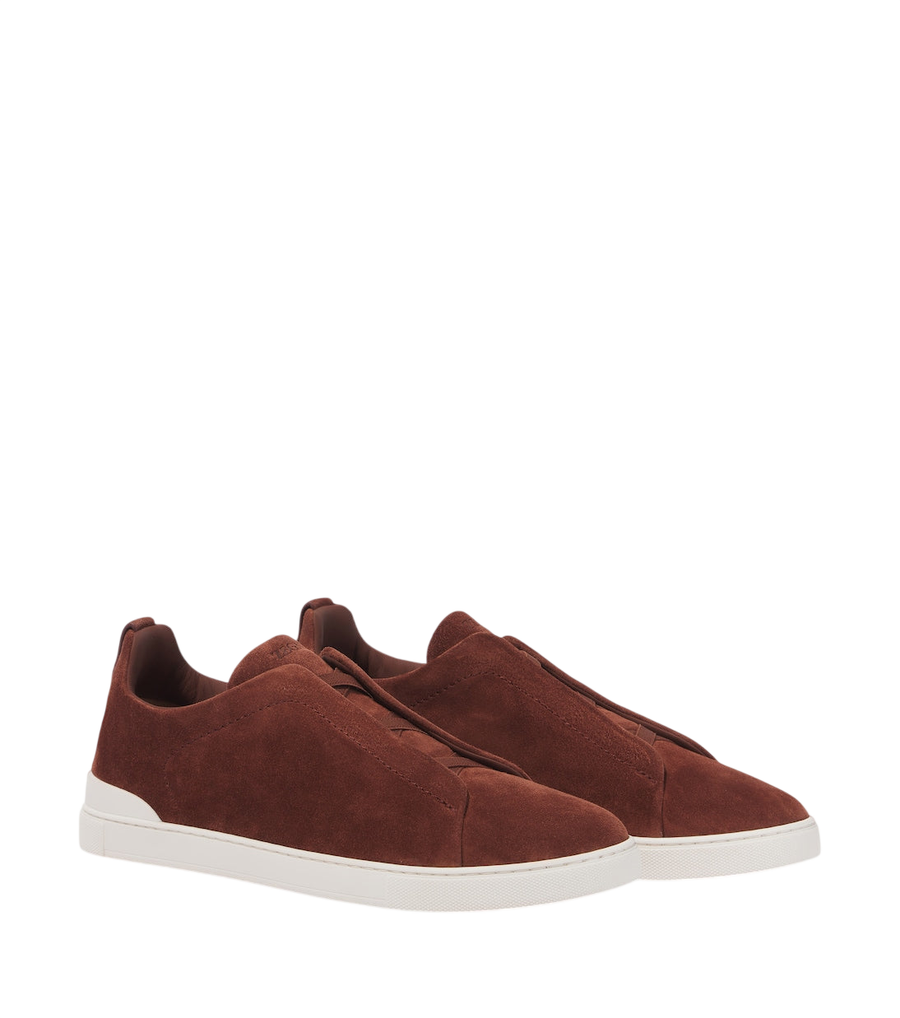 Zegna Triple Stitch Low suede sneakers