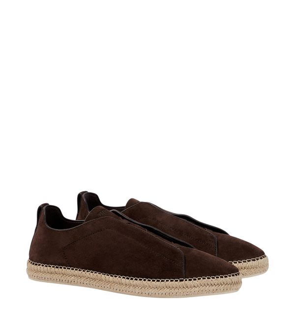 Espadrillas in pelle scamosciata con tripla cucitura Zegna