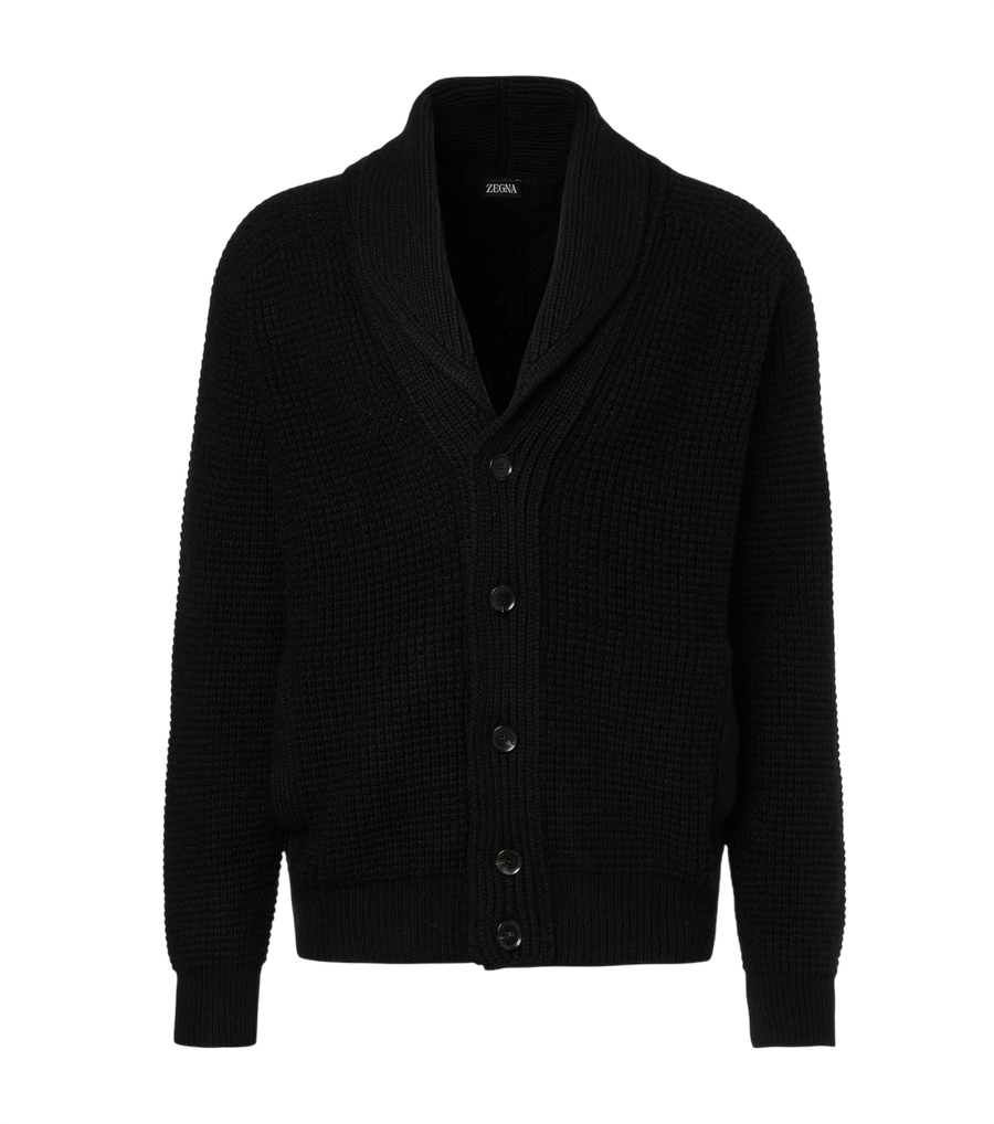 Zegna Waffle-knit cashmere-blend cardigan