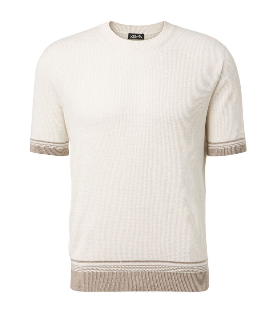 Zegna Maglione in seta, lino e cashmere a maglia waffle