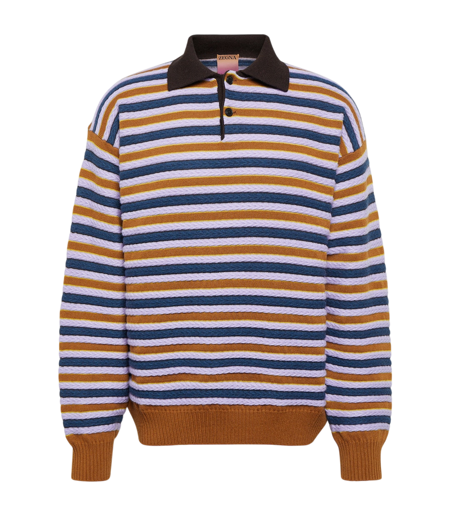 Zegna x The Elder Statesman cashmere and wool polo sweater