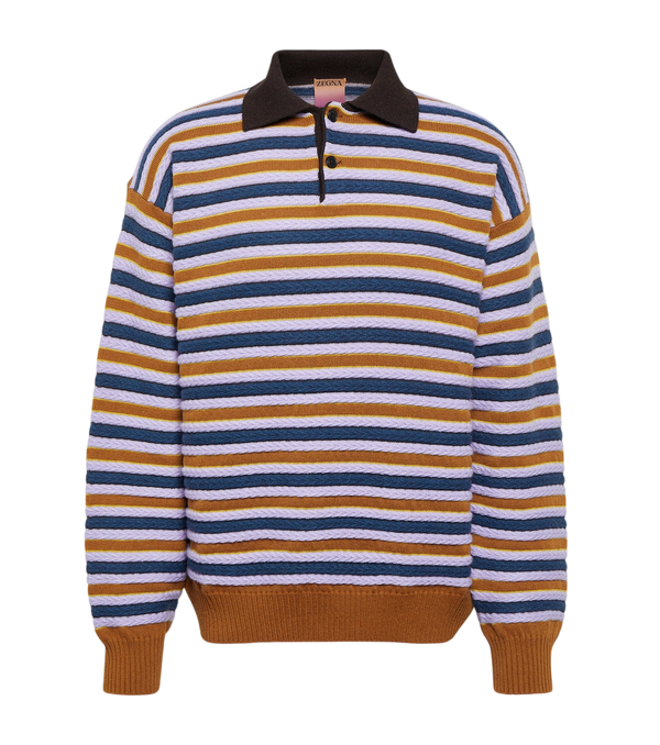 Zegna x The Elder Statesman cashmere and wool polo sweater
