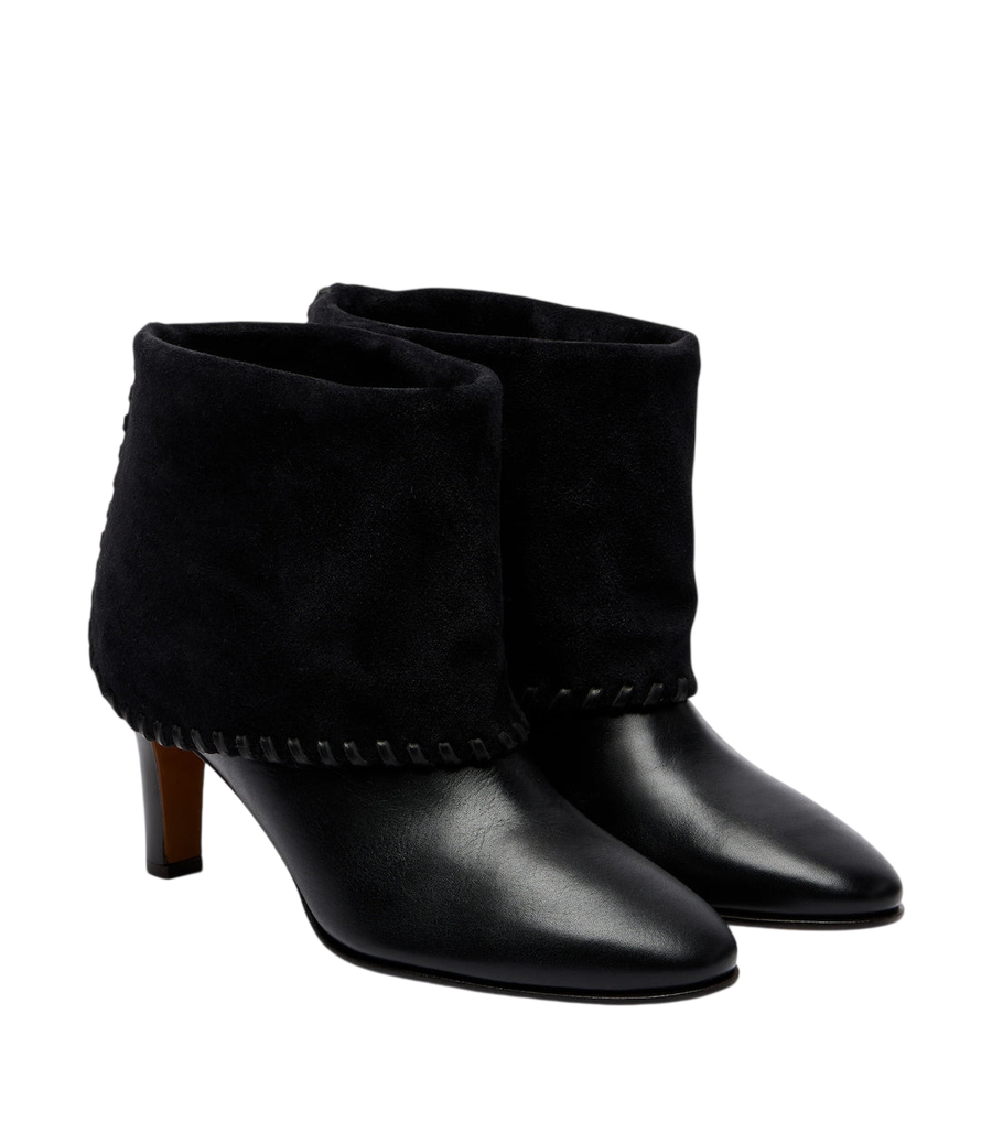Zimmermann Alchemy suede-trimmed leather ankle boots