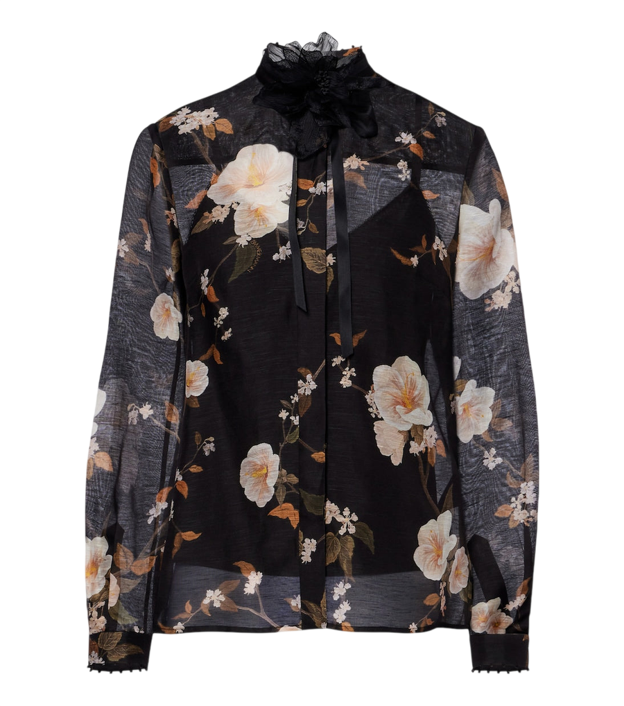 Blouse Ascent en lin et soie à détail de nœud Zimmermann