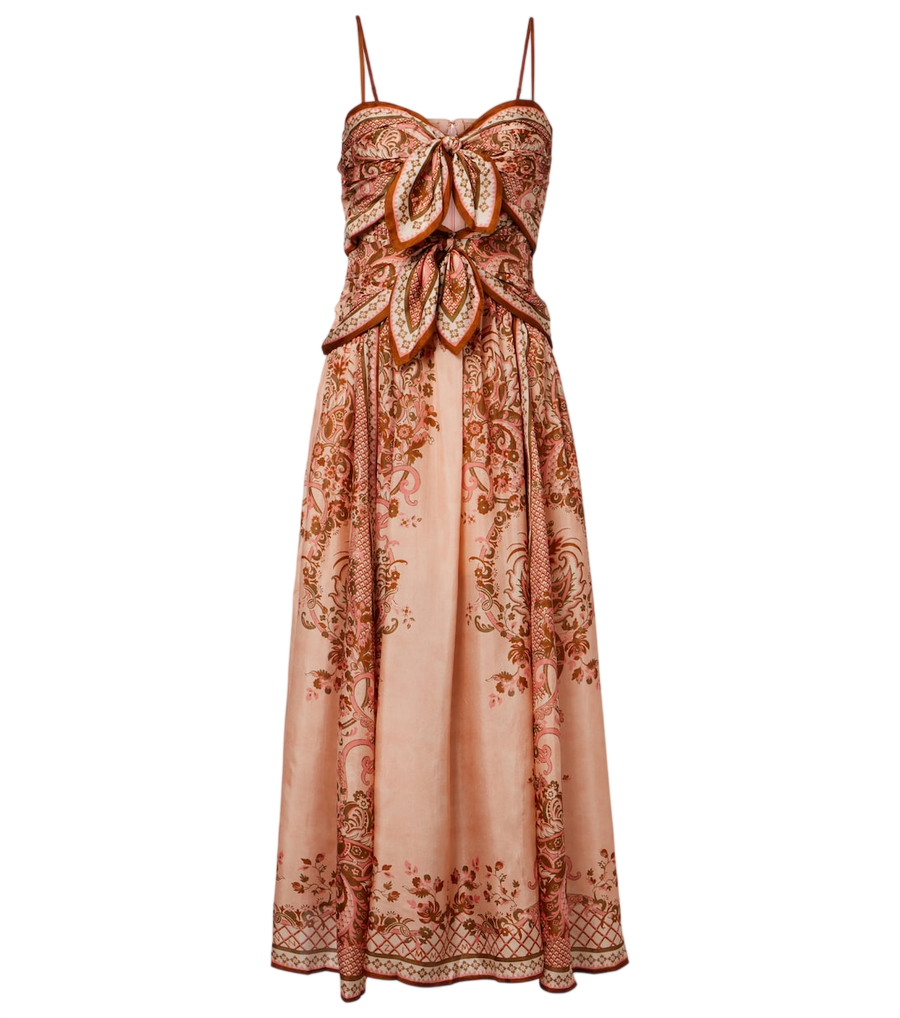 Zimmermann Vestido midi Aster floral de seda