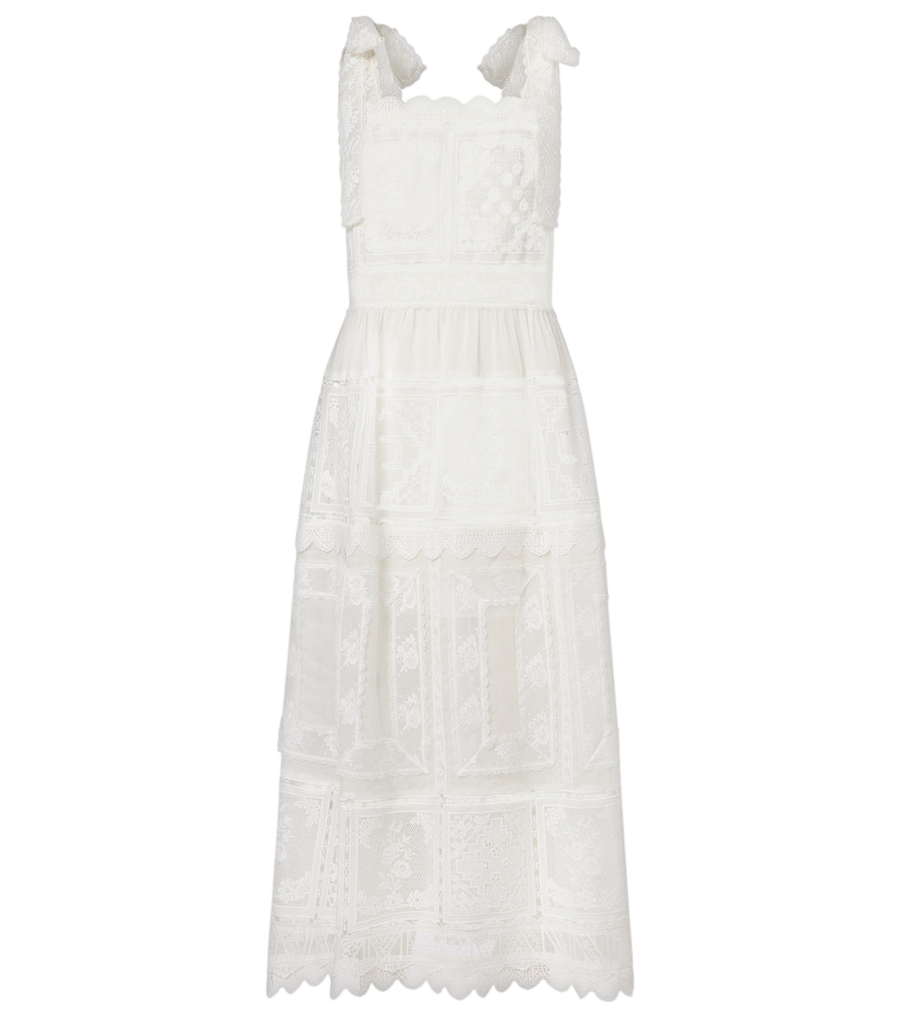Robe midi Zimmermann Aster à garnitures en dentelle