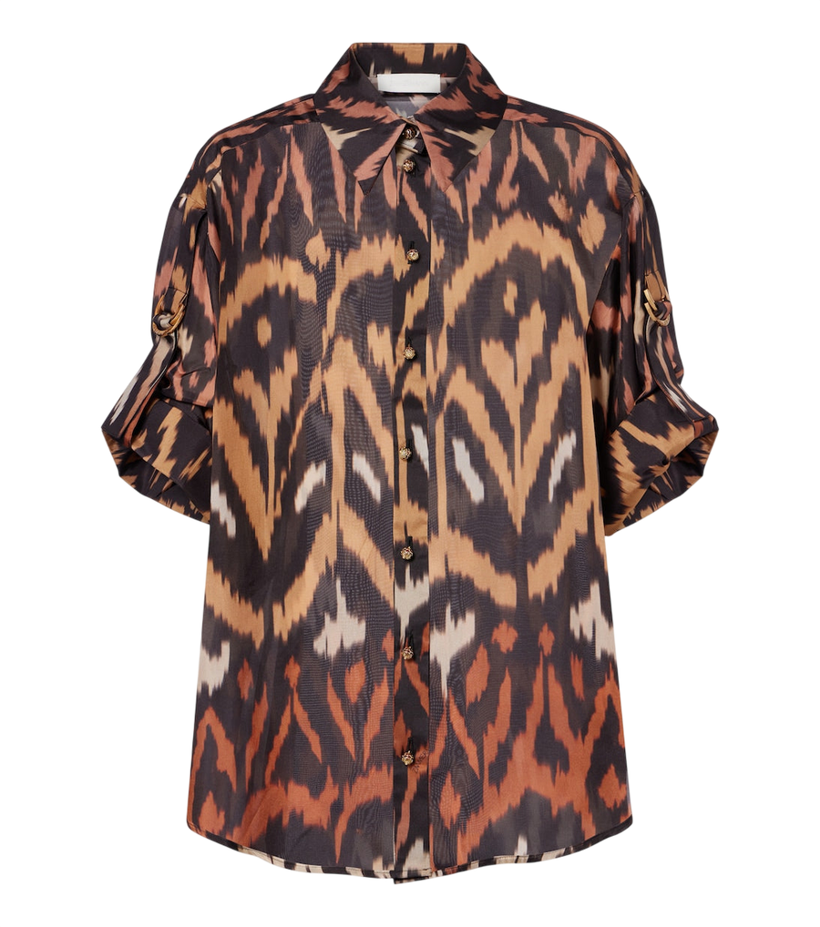 Chemise en habutai de soie imprimé Aster de Zimmermann