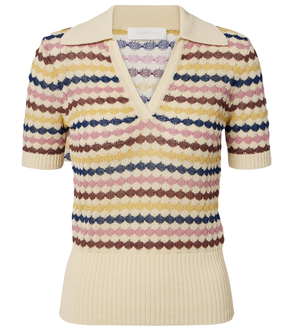 Zimmermann Awaken cotton-blend polo sweater