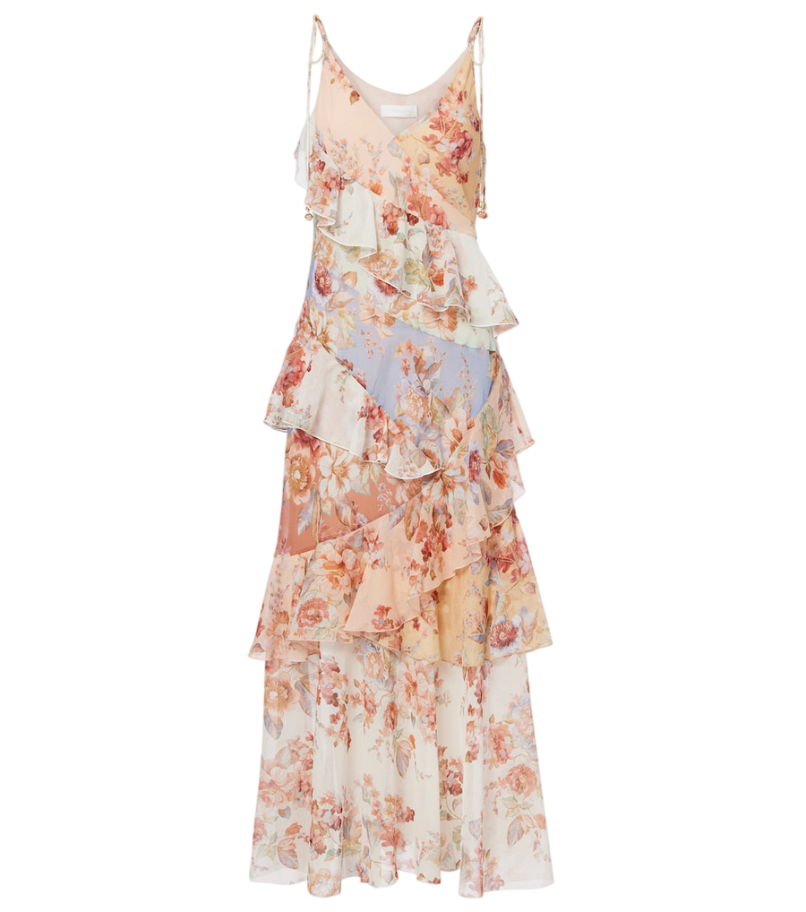 Robe longue Zimmermann Awaken en coton et soie à motif floral