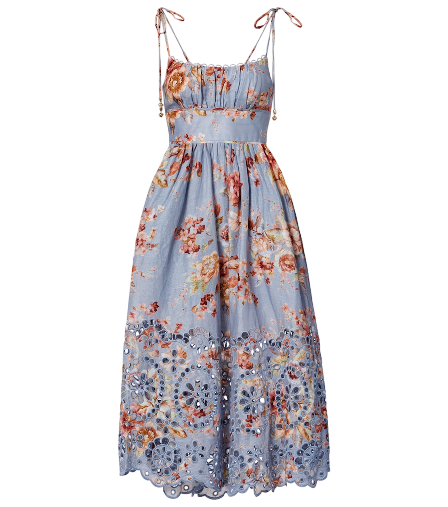 Zimmermann Awaken floral linen midi dress