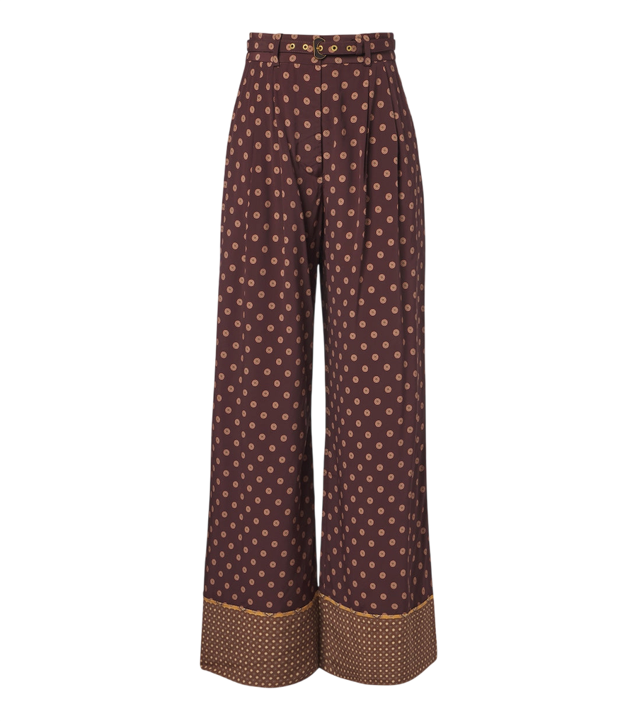 Zimmermann Belted printed wide-leg pants