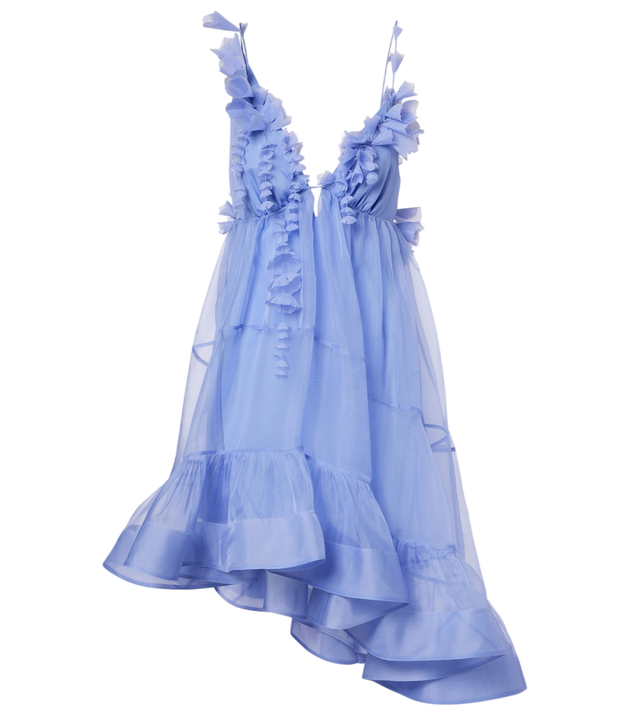 Minirobe asymétrique en soie à appliqués floraux Como de Zimmermann