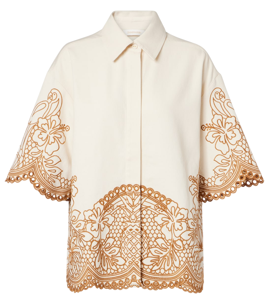 Zimmermann Como embroidered cotton shirt