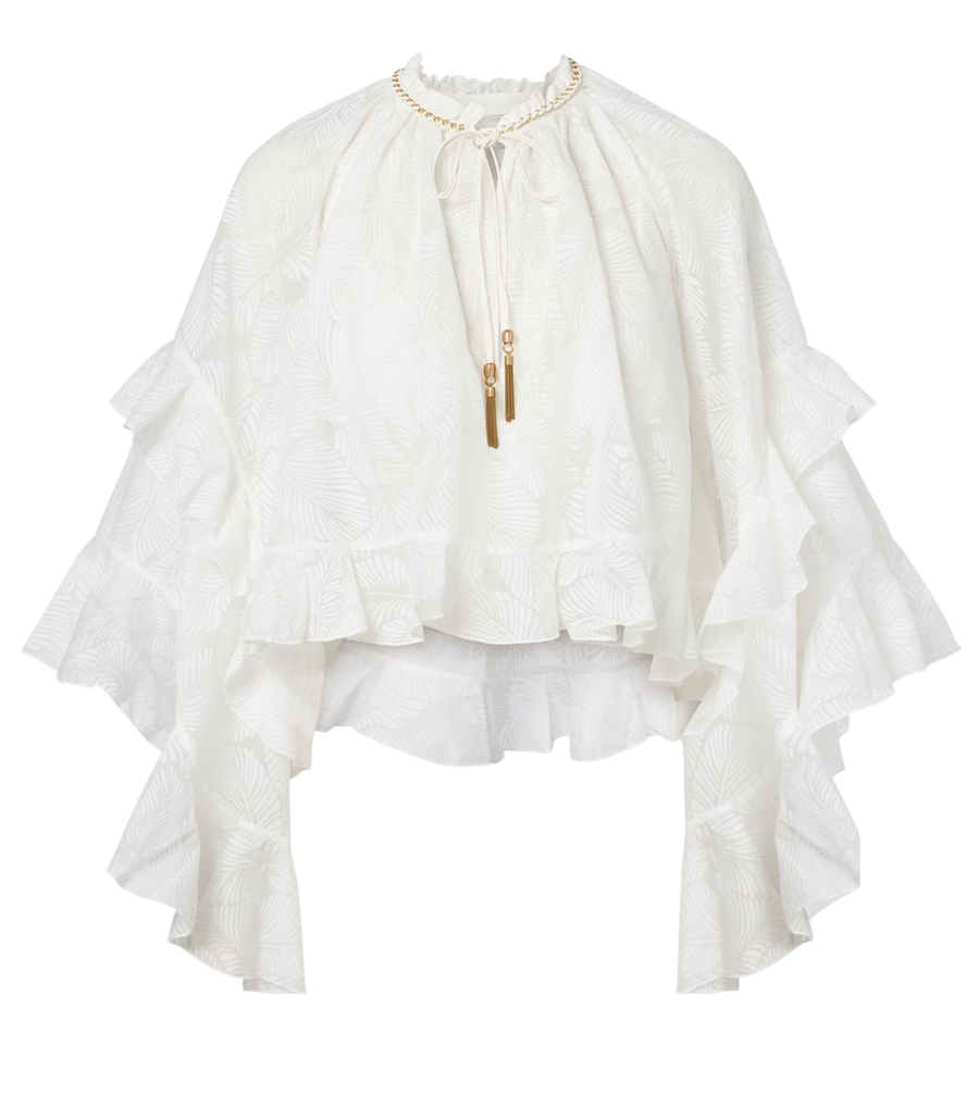 Zimmermann Daylight ruffled cotton-blend blouse