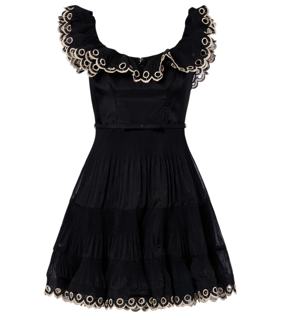 Zimmermann Embroidered ruffled minidress