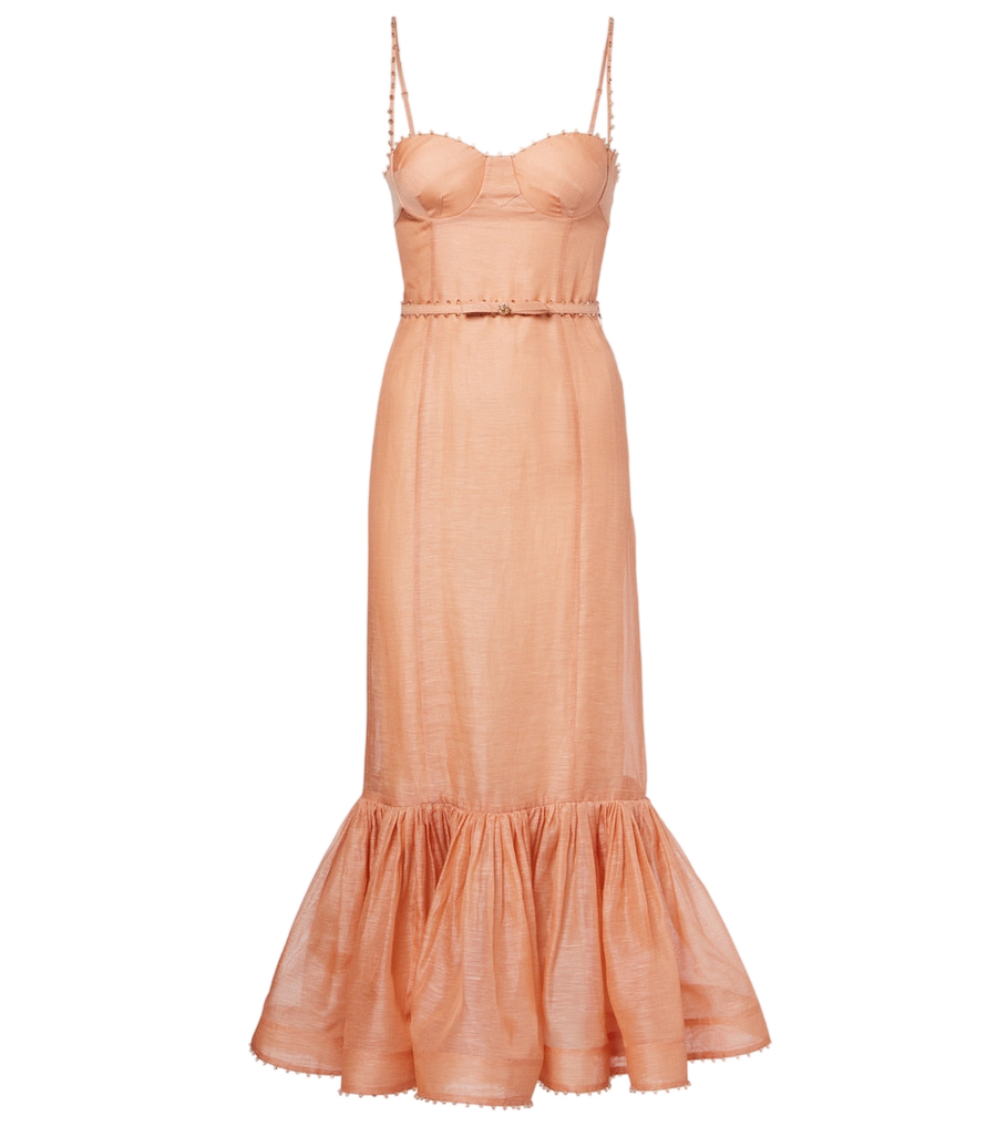 Zimmermann Hypnotic embellished linen and silk gown