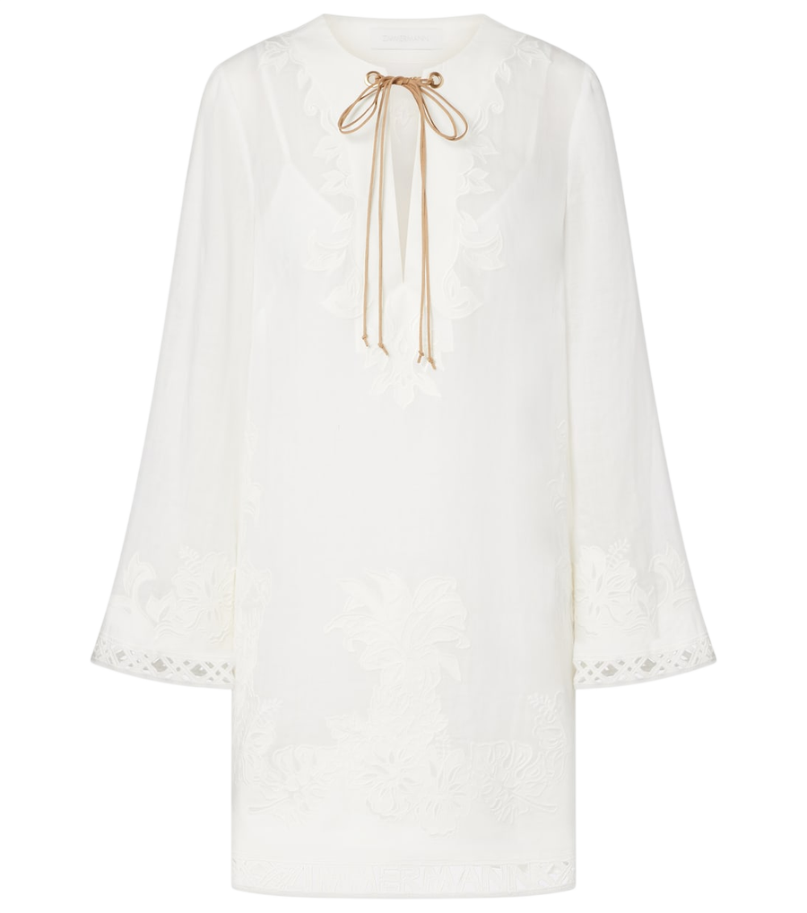 Minivestido de ramio bordado Indra de Zimmermann