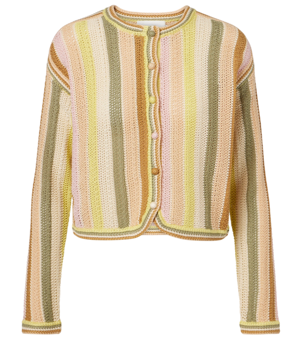 Zimmermann Indra striped crochet cotton cardigan
