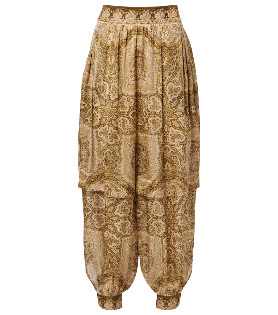 Zimmermann Luna paisley silk satin balloon pants