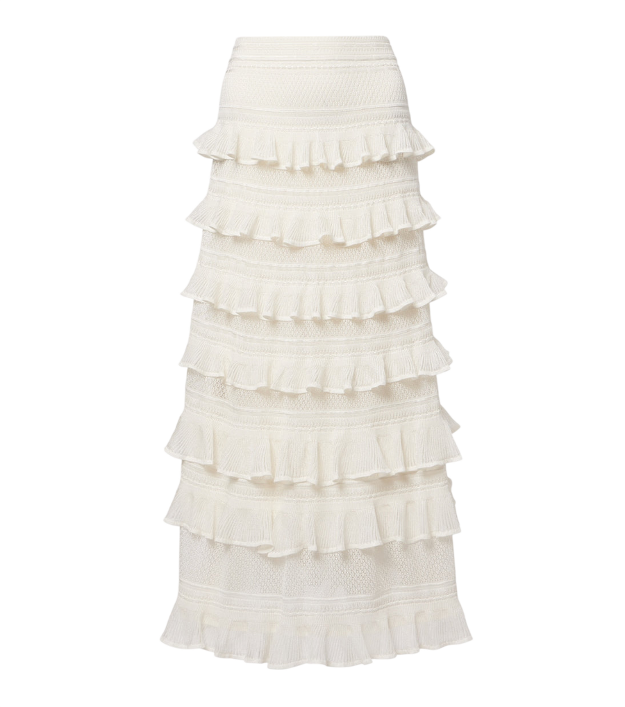 Zimmermann Saia maxi Luna com babados e camadas