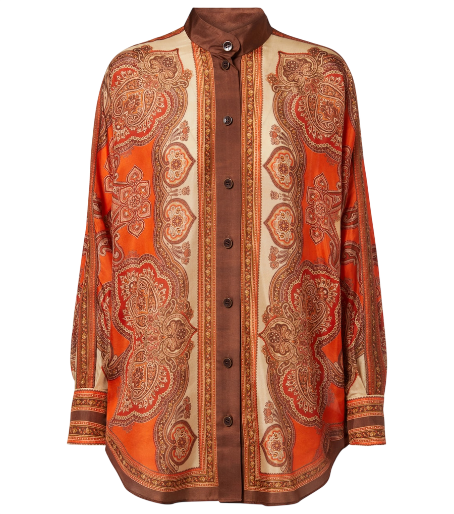 Chemise en soie à motif cachemire Zimmermann Mahon