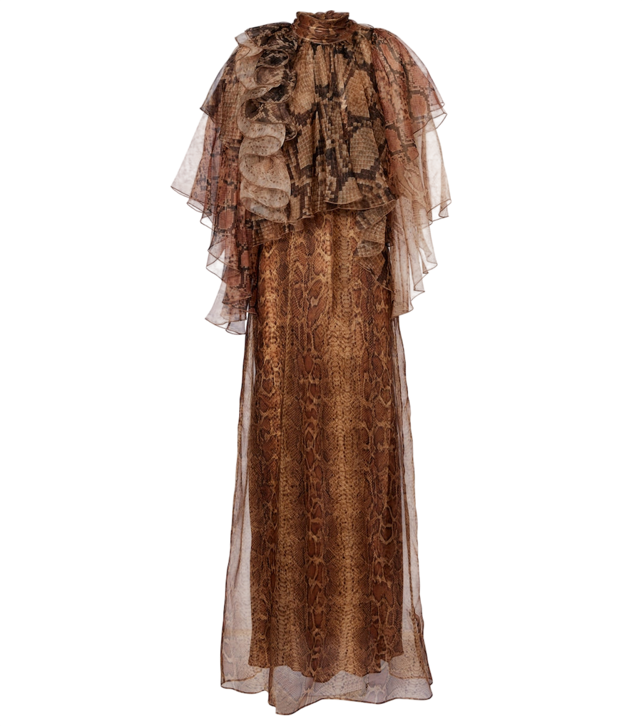 Robe longue en soie à volants Memento de Zimmermann
