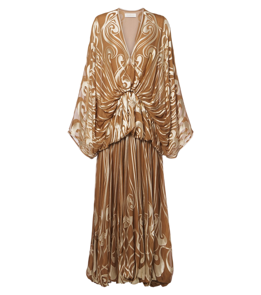 Robe longue en soie imprimée Momentum Burnout Bubble de Zimmermann