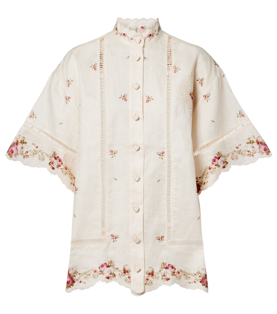 Zimmermann Patience floral linen shirt