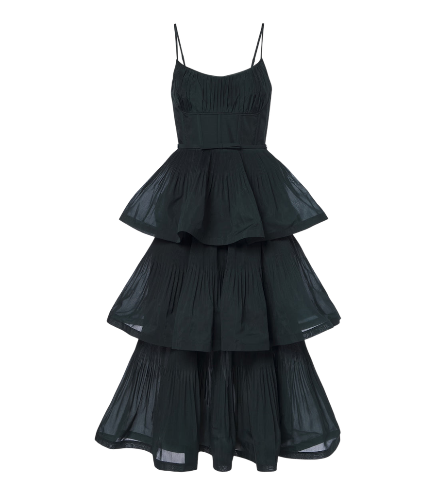 Zimmermann vestido bustier plissado em camadas
