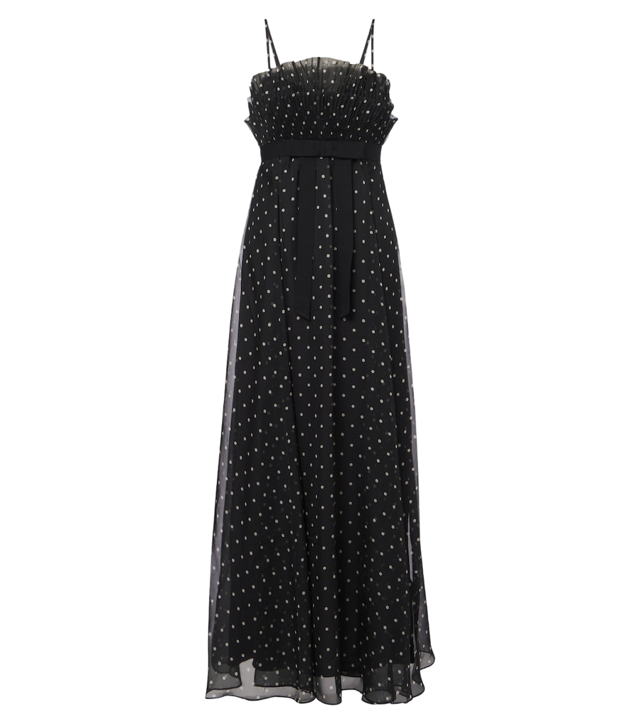 Vestido largo de lunares con volantes de Zimmermann