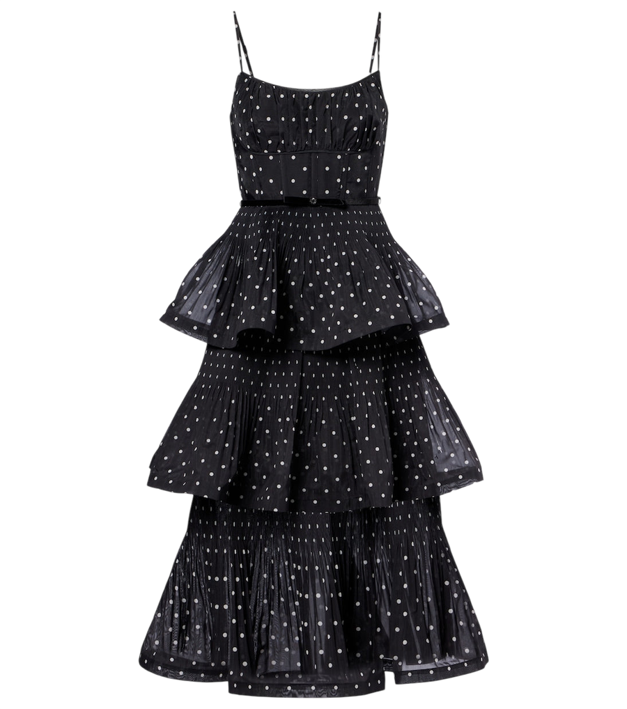 Zimmermann Polka-dot tiered midi dress