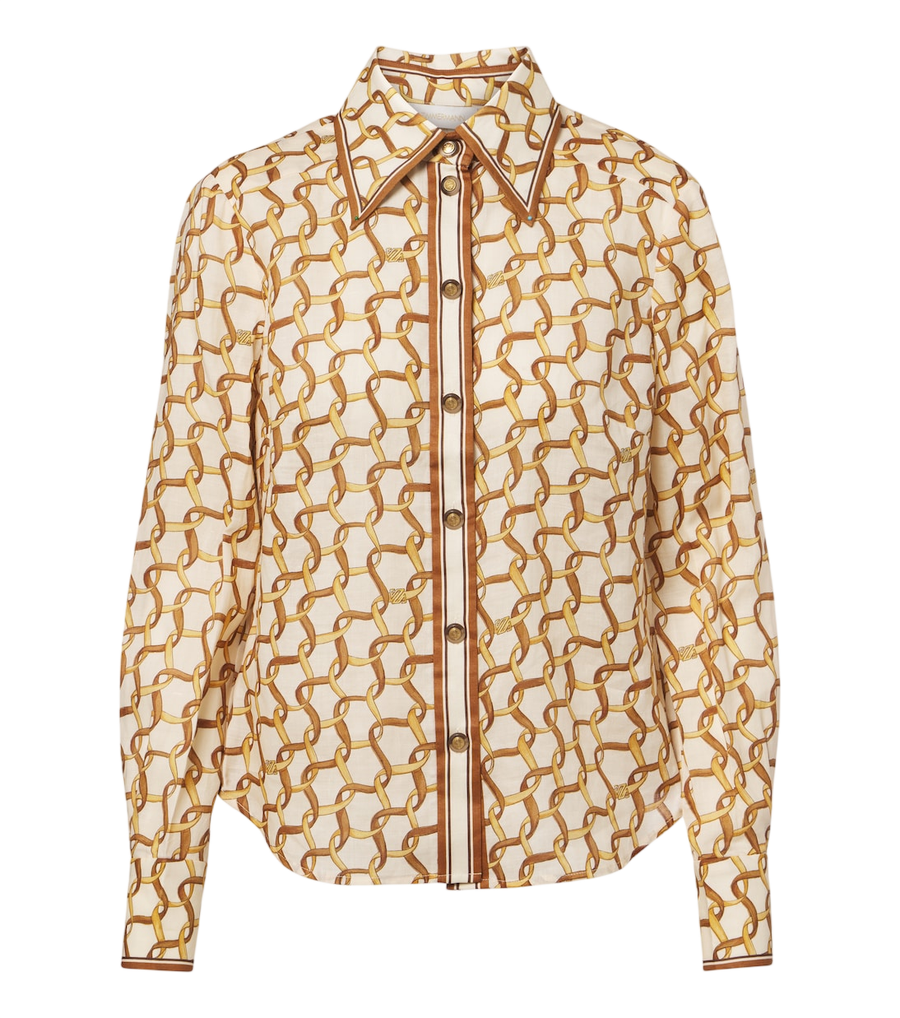 Zimmermann Printed ramie shirt