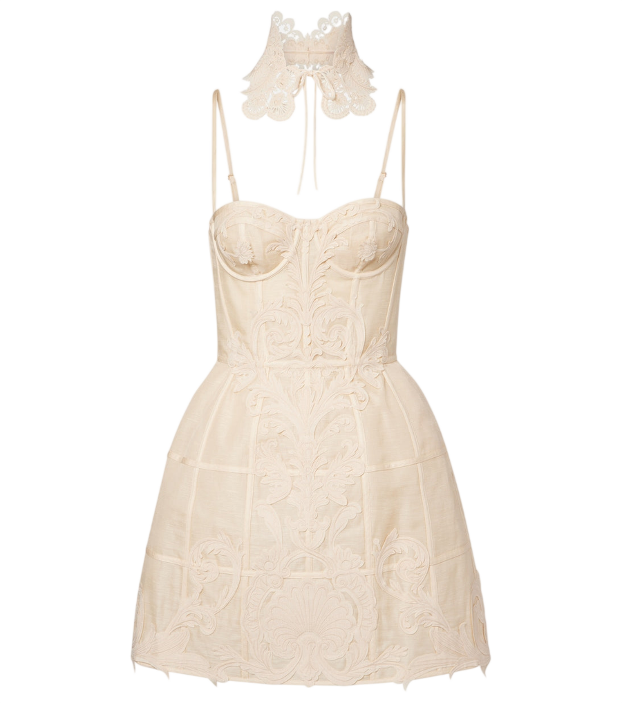 Zimmermann Rebellion linen and silk bustier dress