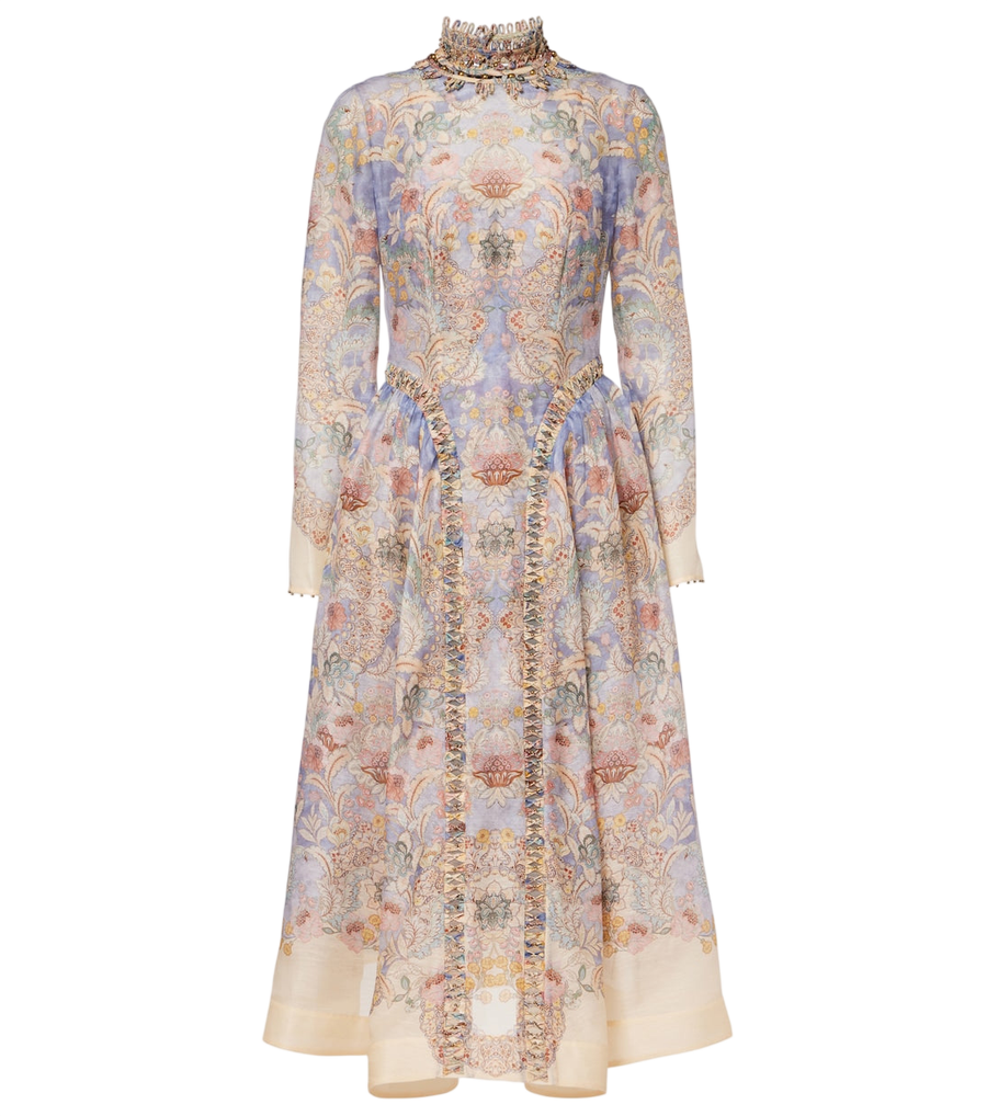 Zimmermann Rebellion linen and silk midi dress