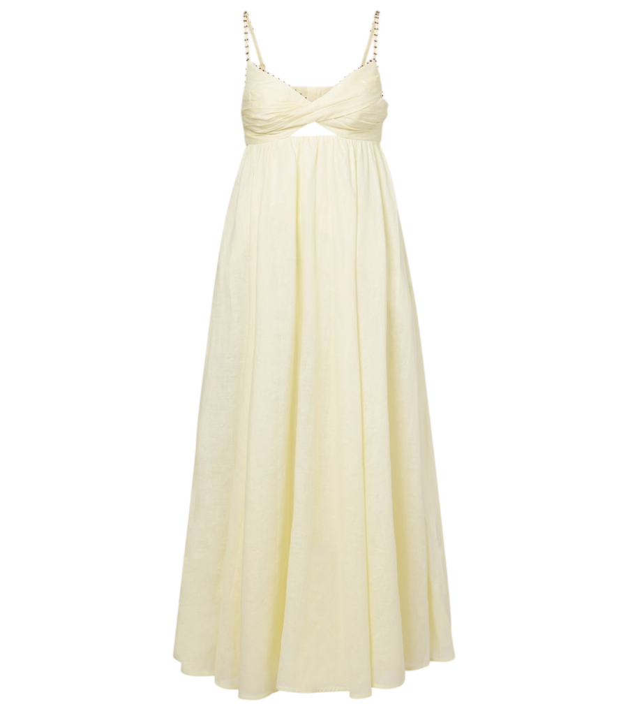 Zimmermann Rhiannon embellished linen midi dress