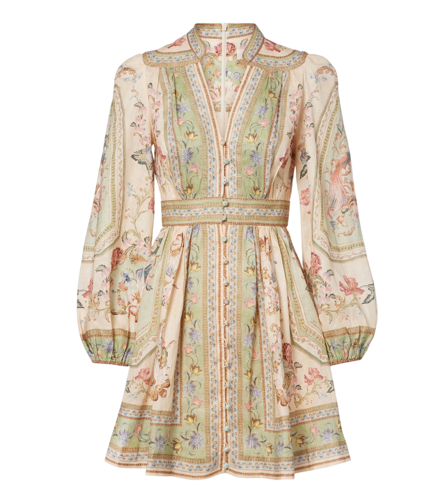 Zimmermann Roselight floral linen minidress