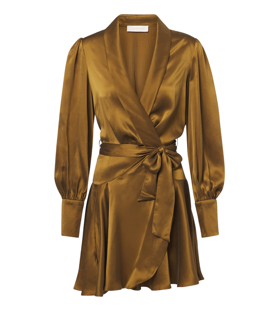 Zimmermann Silk satin wrap dress
