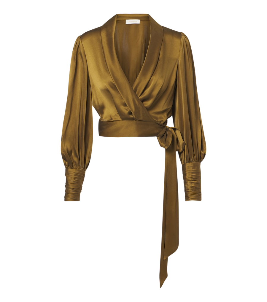 Haut cache-cœur en satin de soie Zimmermann