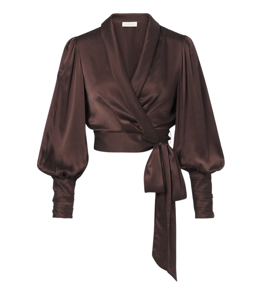 Zimmermann Silk satin wrap top
