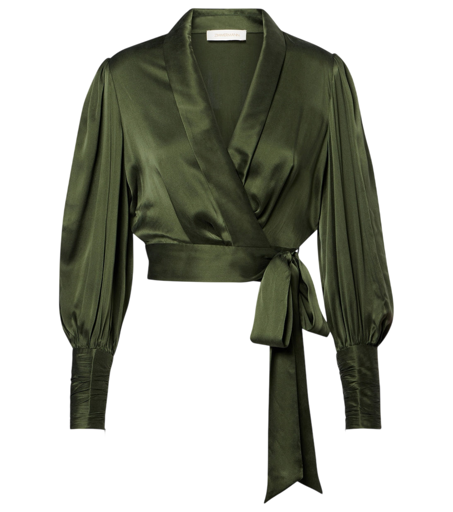 Haut cache-cœur en satin de soie Zimmermann