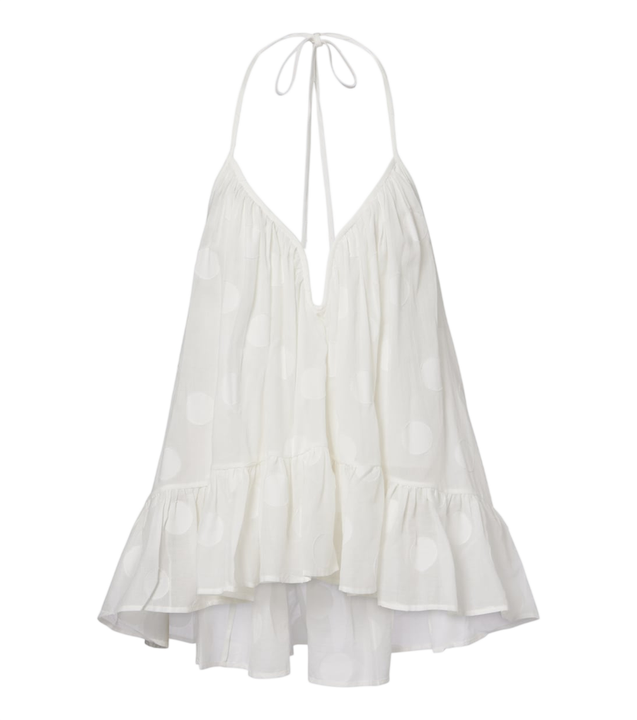 Zimmermann Solstice polka-dot cotton top