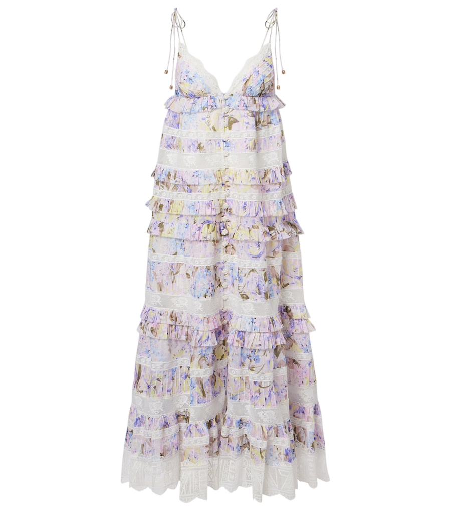 Zimmermann Solstice Tiered floral cotton midi dress