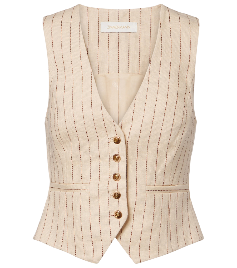 Gilet en lin rayé Zimmermann