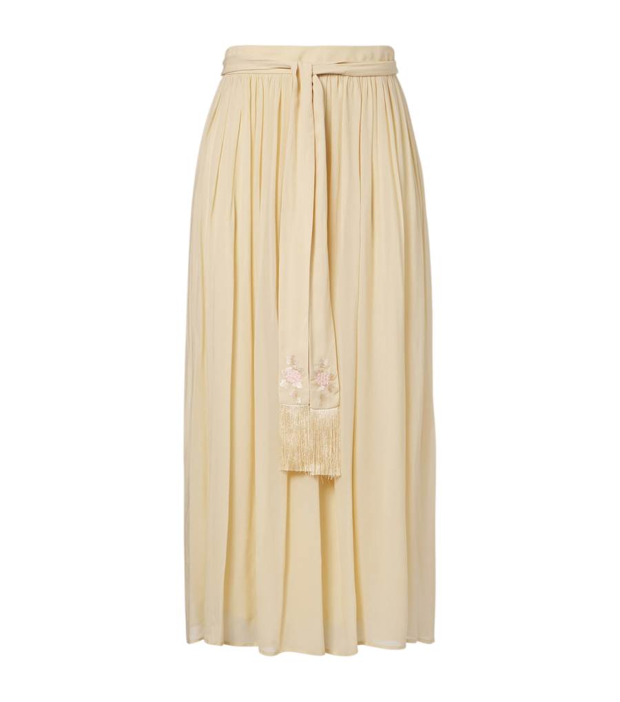 Zimmermann Valiant belted pleated midi skirt