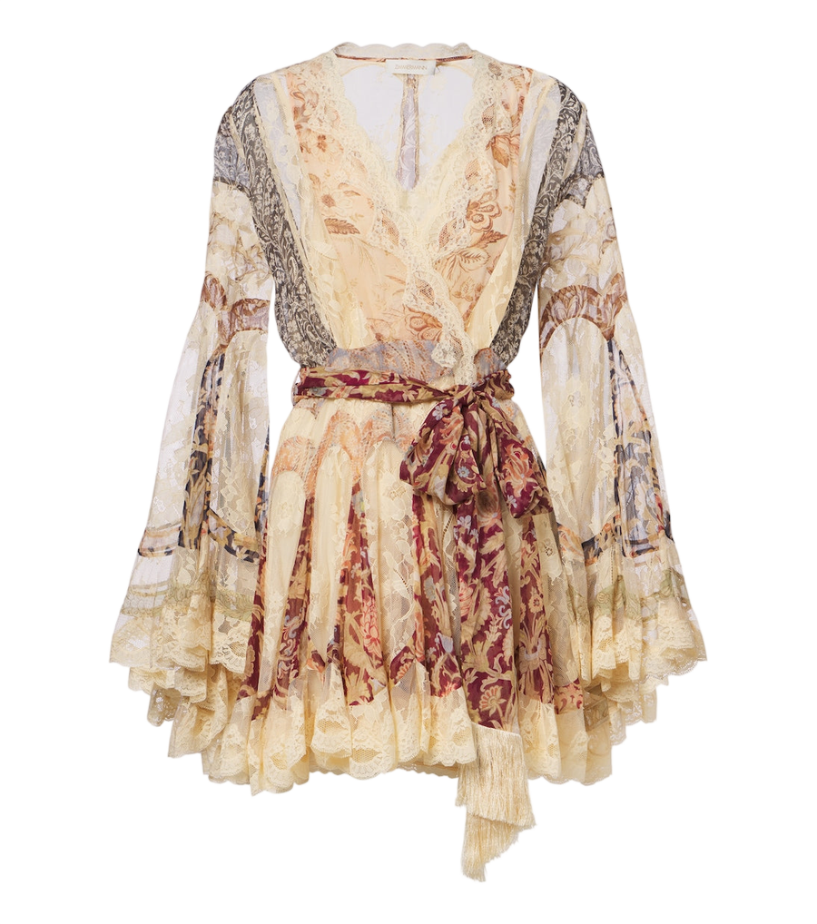 Robe portefeuille Zimmermann Valiant ornée de dentelle florale