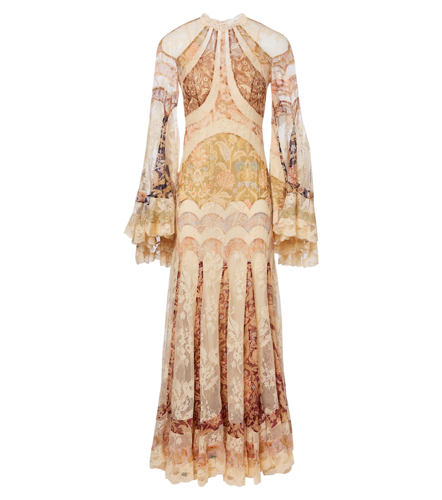 Zimmermann Valiant floral panelled silk gown