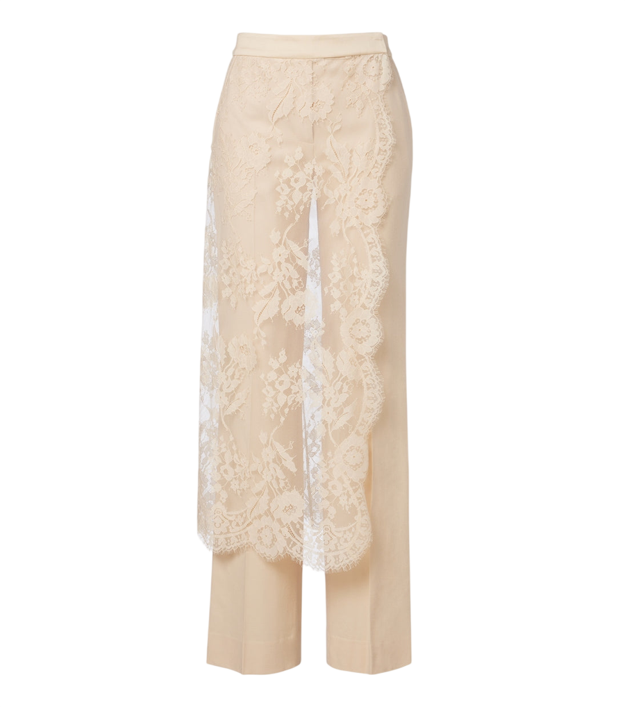 Zimmermann Valiant lace-trimmed wool wide-leg pants