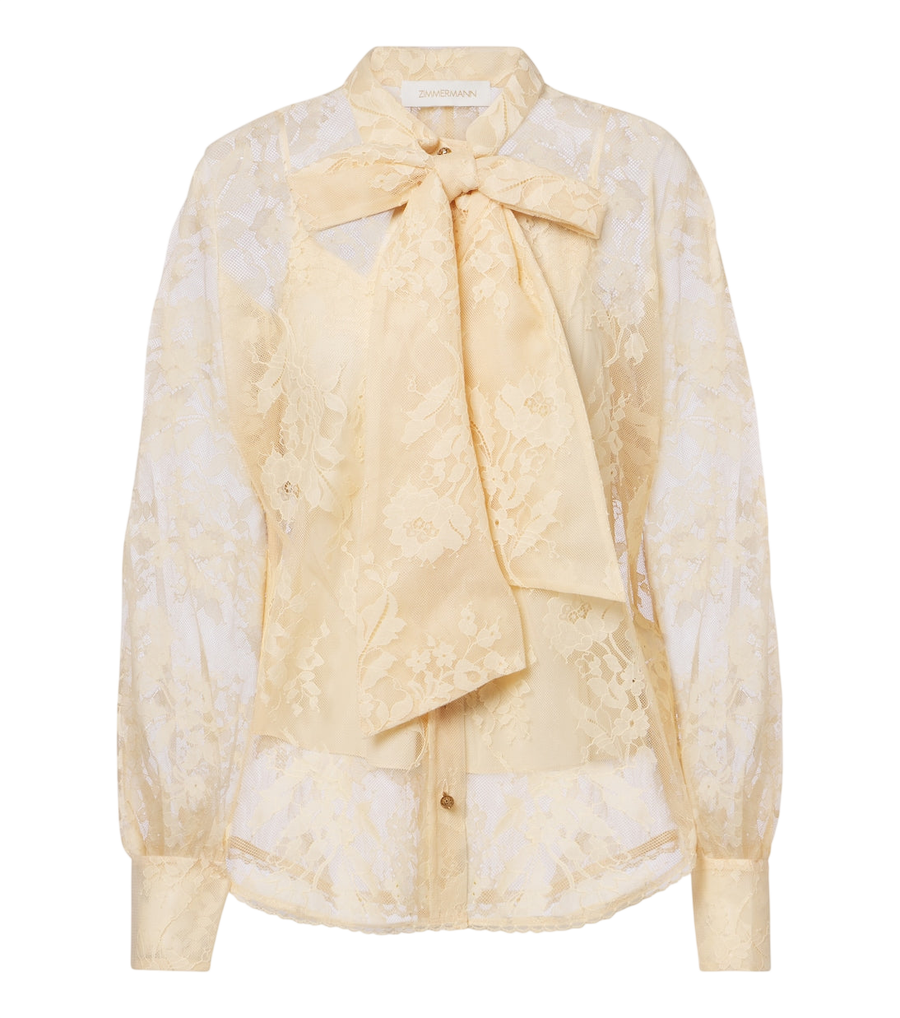 Blouse à col noué en dentelle Valiant de Zimmermann