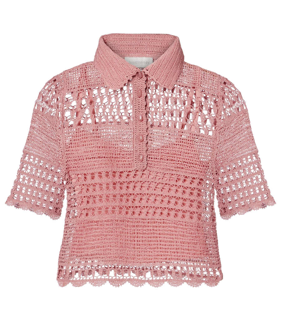 Top de mezcla de algodón de crochet Wanderlust de Zimmermann