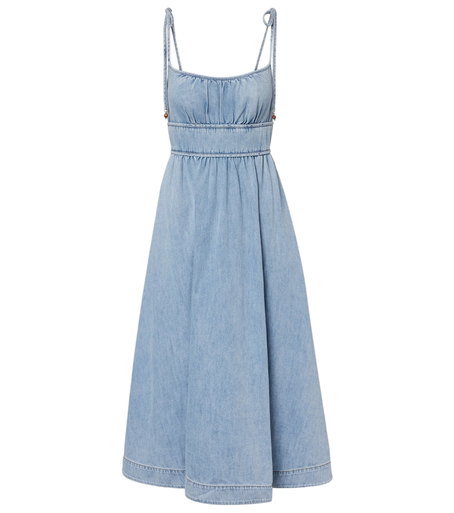 Zimmermann Wanderlust denim midi dress